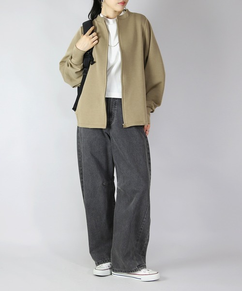 and it_(アンドイット)の「ダンボールニットゆったりこなれフルジップクルー(カーディガン/ボレロ・レディース・ベージュ/チャコール/ブラック・FREE)」の15枚目の写真