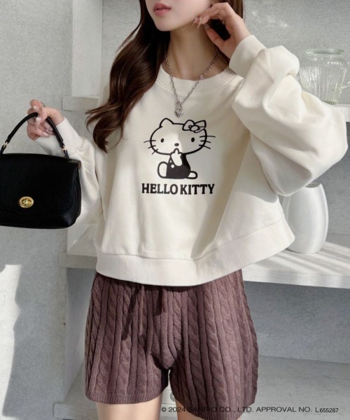 TREOVER(トレオーバー)の「≪HELLO KITTY≫ ショートプルオーバー(Tシャツ/カットソー・レディース・チャコール/アイボリー・FREE)」の10枚目の写真