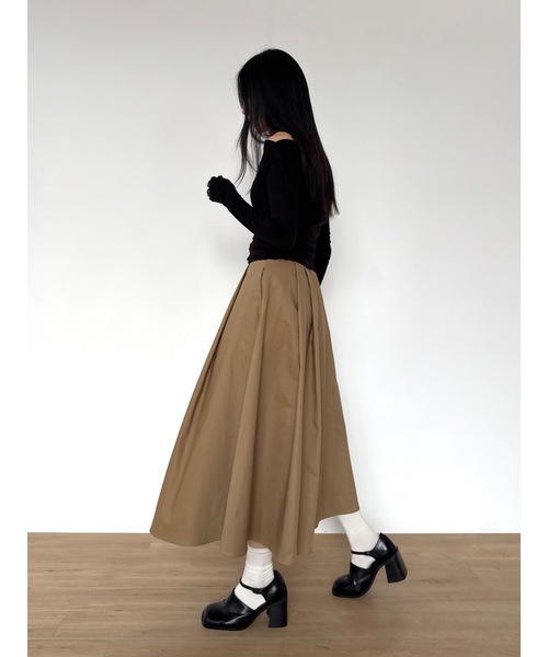 Didot.showroom（ディドット ショールーム）の「ワイドプリーツミディスカート（スカート・レディース・ブラック/ベージュ・S/M）」の13枚目の写真