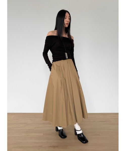 Didot.showroom（ディドット ショールーム）の「ワイドプリーツミディスカート（スカート・レディース・ブラック/ベージュ・S/M）」の11枚目の写真