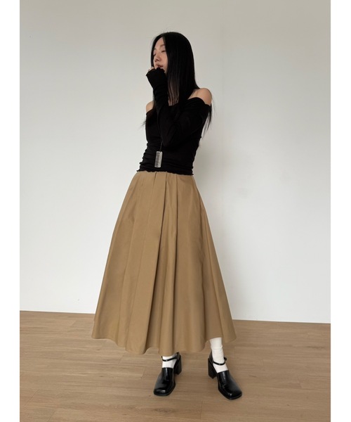 Didot.showroom（ディドット ショールーム）の「ワイドプリーツミディスカート（スカート・レディース・ブラック/ベージュ・S/M）」の12枚目の写真