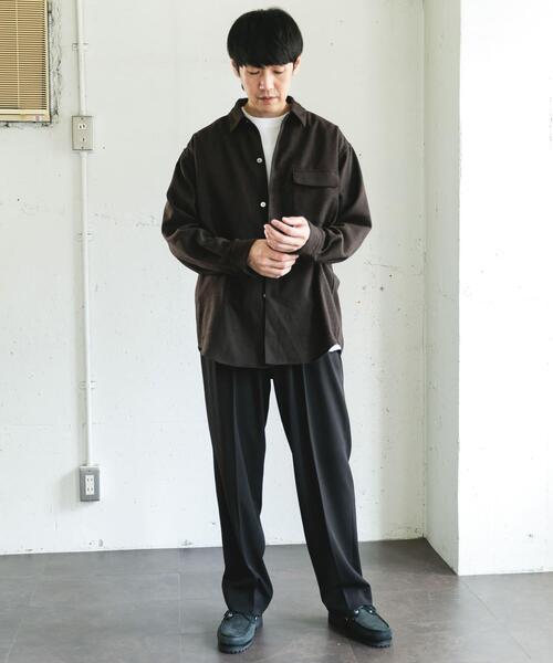 URBAN RESEARCH DOORS（アーバンリサーチドアーズ）の「フラノレギュラーカラーシャツ（シャツ/ブラウス・メンズ・ブラウン/ライトグレー/チャコールグレー・LARGE/MEDIUM）」の14枚目の写真