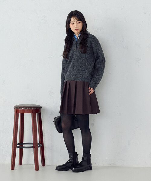 COMME CA ISM（コムサイズム）の「メタルボタン ポロニット（ニット/セーター・レディース・ベージュ/チャコール/アイボリー・FREE）」の16枚目の写真