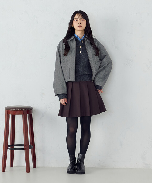 COMME CA ISM（コムサイズム）の「メタルボタン ポロニット（ニット/セーター・レディース・ベージュ/チャコール/アイボリー・FREE）」の17枚目の写真