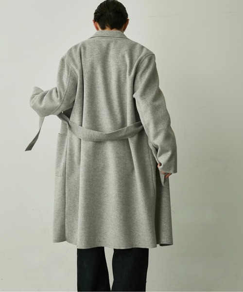 BLANK HOTEL(ブランクホテル)の「Belted Chesterfield Coat / ベルテッドチェスターコート(チェスターコート・メンズ・ブラック/グレー・M/L)」の1枚目の写真