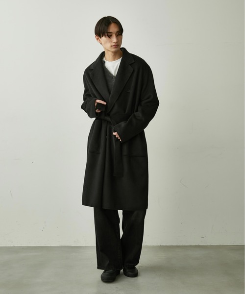 BLANK HOTEL(ブランクホテル)の「Belted Chesterfield Coat / ベルテッドチェスターコート(チェスターコート・メンズ・ブラック/グレー・M/L)」の17枚目の写真