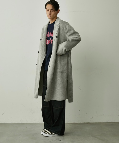 BLANK HOTEL(ブランクホテル)の「Belted Chesterfield Coat / ベルテッドチェスターコート(チェスターコート・メンズ・ブラック/グレー・M/L)」の8枚目の写真