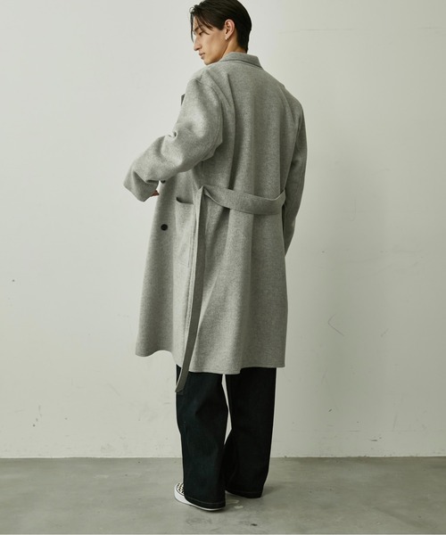 BLANK HOTEL(ブランクホテル)の「Belted Chesterfield Coat / ベルテッドチェスターコート(チェスターコート・メンズ・ブラック/グレー・M/L)」の9枚目の写真
