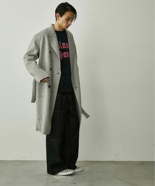 BLANK HOTEL(ブランクホテル)の「Belted Chesterfield Coat / ベルテッドチェスターコート(チェスターコート・メンズ・ブラック/グレー・M/L)」の11枚目の写真