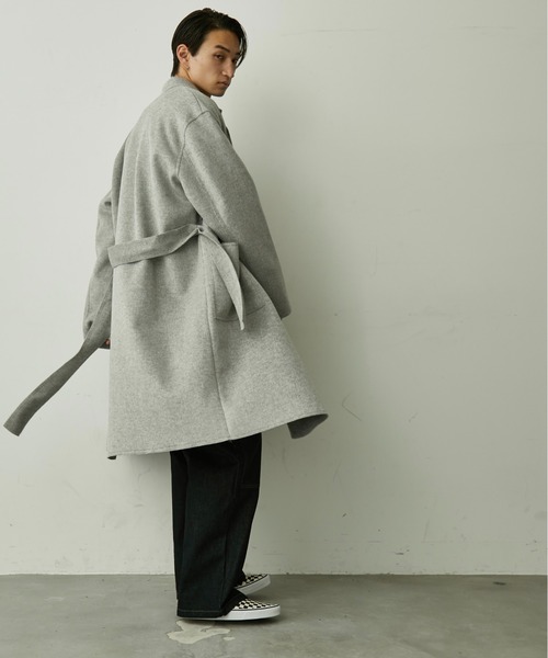 BLANK HOTEL(ブランクホテル)の「Belted Chesterfield Coat / ベルテッドチェスターコート(チェスターコート・メンズ・ブラック/グレー・M/L)」の12枚目の写真
