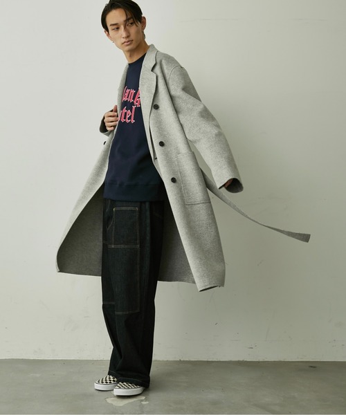 BLANK HOTEL(ブランクホテル)の「Belted Chesterfield Coat / ベルテッドチェスターコート(チェスターコート・メンズ・ブラック/グレー・M/L)」の13枚目の写真