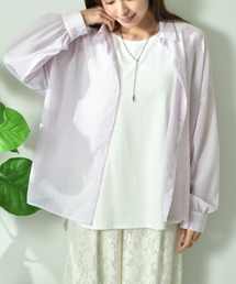 INTERPLANET（インタープラネット）の「シアーストライプシャツ＋リブタンクＳＥＴ（シャツ/ブラウス）」