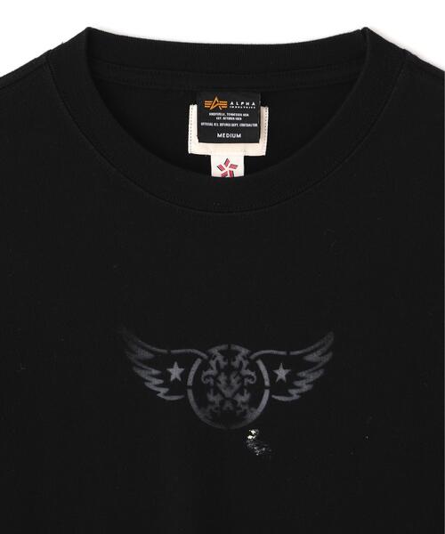 Alpha Industries（アルファインダストリーズ）の「Alpha Industries/アルファ インダストリーズ/Alpha × KAMIYA L/S TEE/アルファ×カミヤ コラボ 長袖 Tシャツ（Tシャツ/カットソー・メンズ・ホワイト/ブラック・MEDIUM/LARGE/X-LARGE）」の4枚目の写真