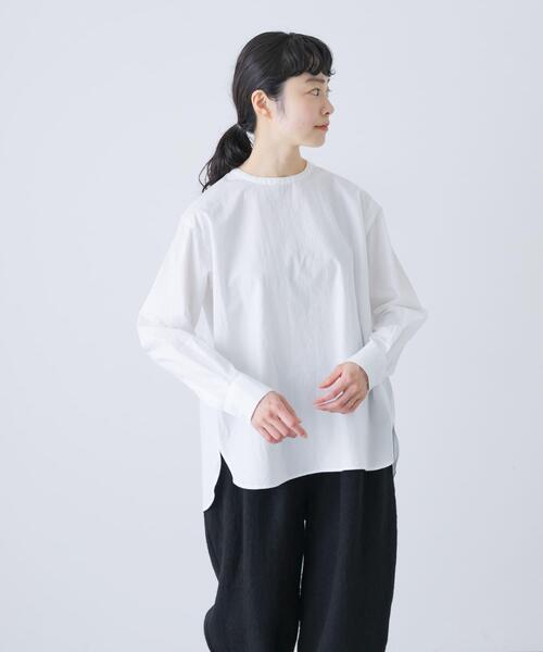 コットンクルーネックプルオーバーシャツ（シャツ/ブラウス）｜かぐれ