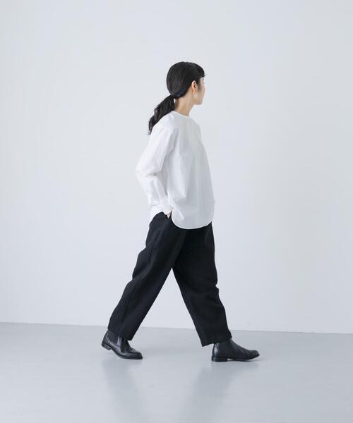 かぐれ（カグレ）の「コットンクルーネックプルオーバーシャツ（シャツ/ブラウス・レディース・ブラック/オフホワイト・FREE）」の3枚目の写真