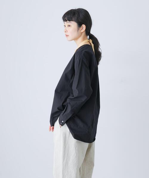 かぐれコットンクルーネックプルオーバーシャツ コットンクルーネックプルオーバーシャツ（シャツ/ブラウス）｜かぐれ