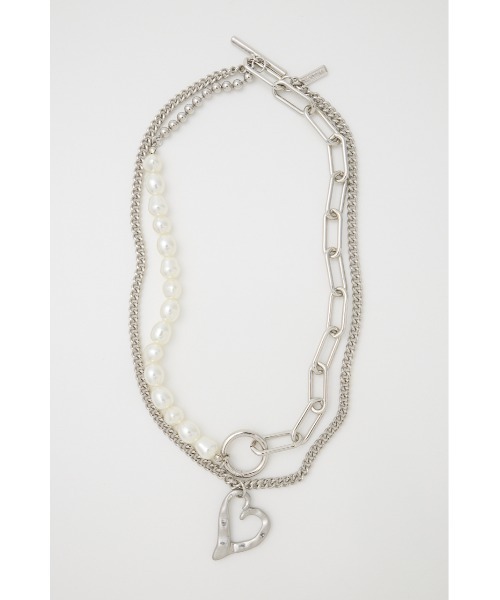 MOUSSY(マウジー)の「ASYMMETRY F/PEARL ネックレス(ネックレス・レディース・ゴールド/シルバー・FREE)」の1枚目の写真