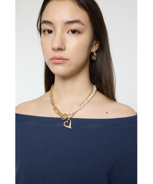 MOUSSY(マウジー)の「ASYMMETRY F/PEARL ネックレス(ネックレス・レディース・ゴールド/シルバー・FREE)」の2枚目の写真