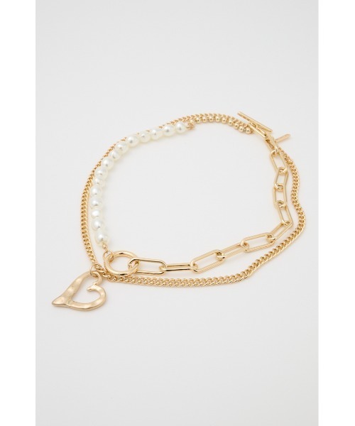 MOUSSY(マウジー)の「ASYMMETRY F/PEARL ネックレス(ネックレス・レディース・ゴールド/シルバー・FREE)」の4枚目の写真