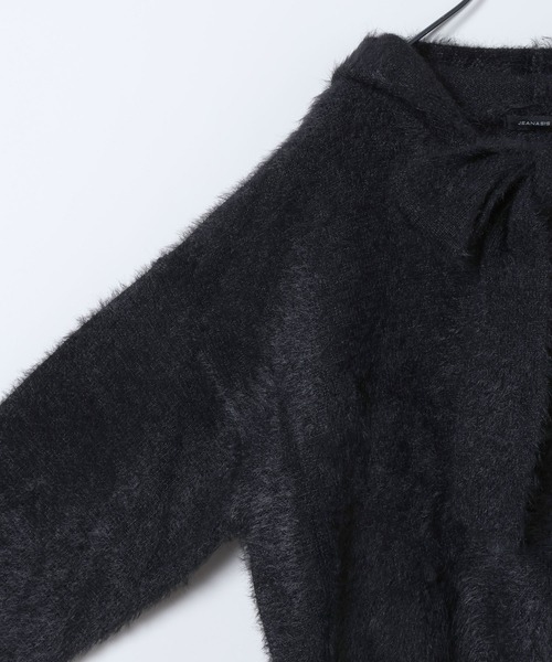 JEANASIS（ジーナシス）の「【25quee】リボンニットフーディ/617709（ニット/セーター・レディース・グレー/ブラック/ライトブルー・FREE）」の13枚目の写真