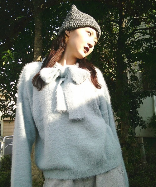 25quee】リボンニットフーディ/617709（ニット/セーター）｜JEANASIS