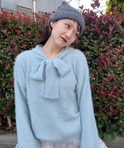 25quee】リボンニットフーディ/617709（ニット/セーター）｜JEANASIS