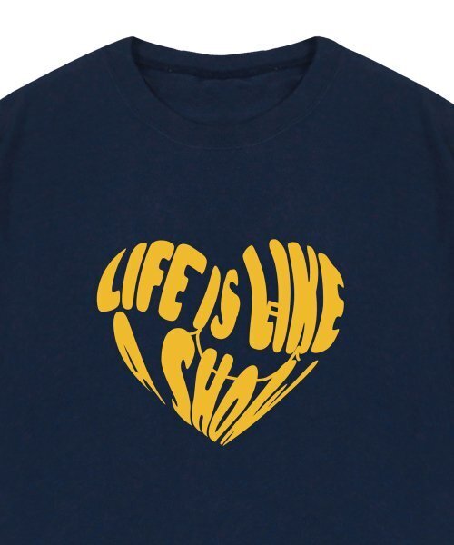GRAVER（グレーバー）の「[UNISEX]ビッグライフロゴハートスマイルバンファルティ_ネイビー（Tシャツ/カットソー・レディース・ネイビー・LARGE/SMALL/X-LARGE/MEDIUM）」の3枚目の写真
