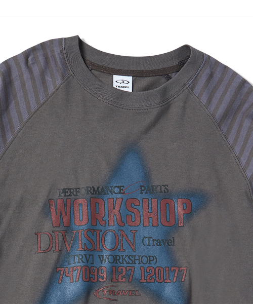 TRAVEL(トラベル)の「スプレースターストライプラグランロングスリーブチャコール(Tシャツ/カットソー・レディース・その他・SMALL/MEDIUM/LARGE)」の3枚目の写真