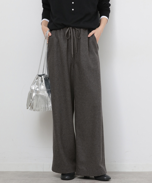 JOURNAL STANDARD relume(ジャーナルスタンダード レリューム)の「ウールミックスフラノイージーワイド(その他パンツ・レディース・チャコールグレー/カーキ/ライトグレー・36/38)」の2枚目の写真