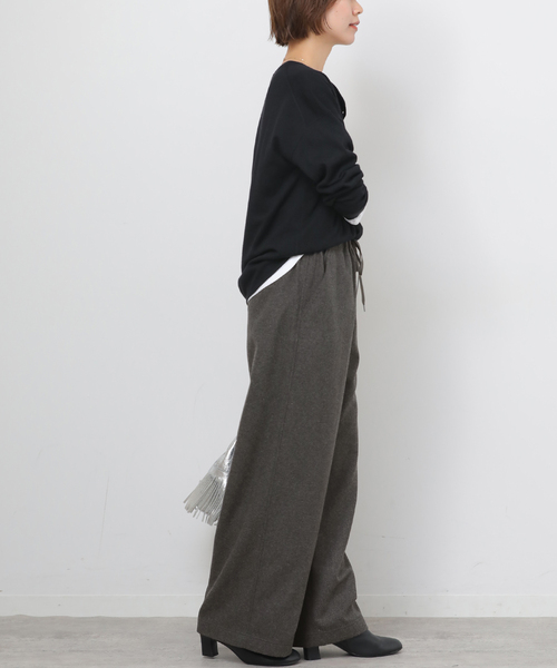 JOURNAL STANDARD relume(ジャーナルスタンダード レリューム)の「ウールミックスフラノイージーワイド(その他パンツ・レディース・チャコールグレー/カーキ/ライトグレー・36/38)」の5枚目の写真