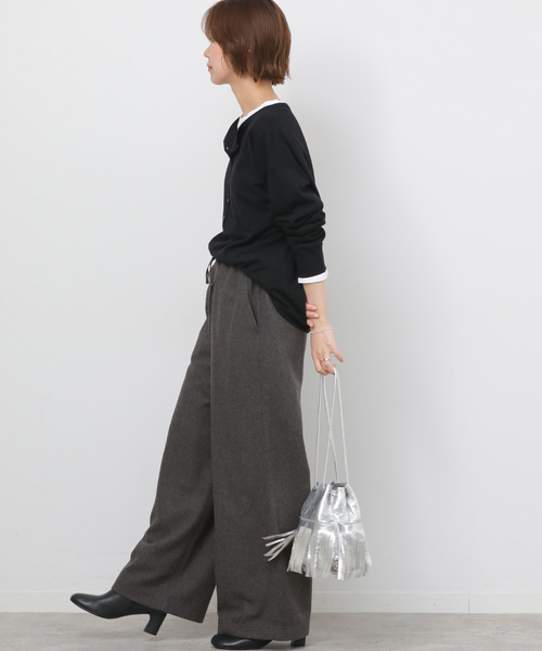 JOURNAL STANDARD relume(ジャーナルスタンダード レリューム)の「ウールミックスフラノイージーワイド(その他パンツ・レディース・チャコールグレー/カーキ/ライトグレー・36/38)」の6枚目の写真