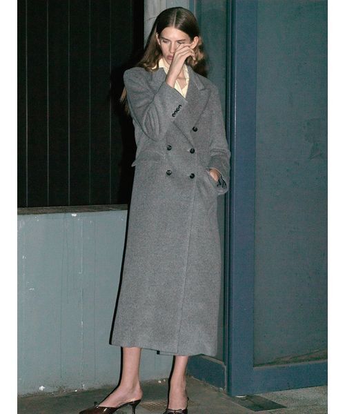 SNIDEL（スナイデル）の「【HIGH QUALITY】チェスターロングコート（チェスターコート・レディース・グレー/ベージュ/ブラック・0/1）」の4枚目の写真