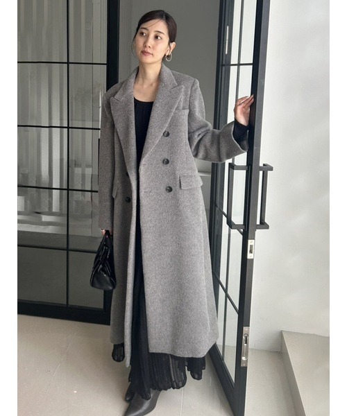 SNIDEL（スナイデル）の「【HIGH QUALITY】チェスターロングコート（チェスターコート・レディース・グレー/ベージュ/ブラック・0/1）」の3枚目の写真