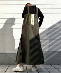 Q | バックリブドッキングプリーツワンピース(ワンピース)