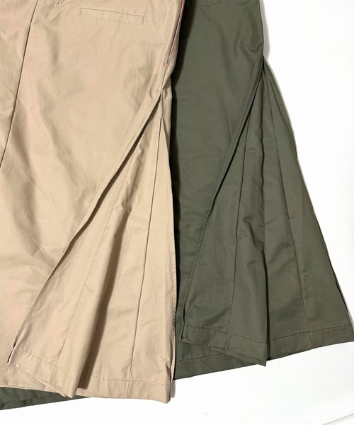 Q（キュー）の「バックリブドッキングプリーツワンピース（ワンピース・レディース・オリーブ/ベージュ・MEDIUM）」の12枚目の写真