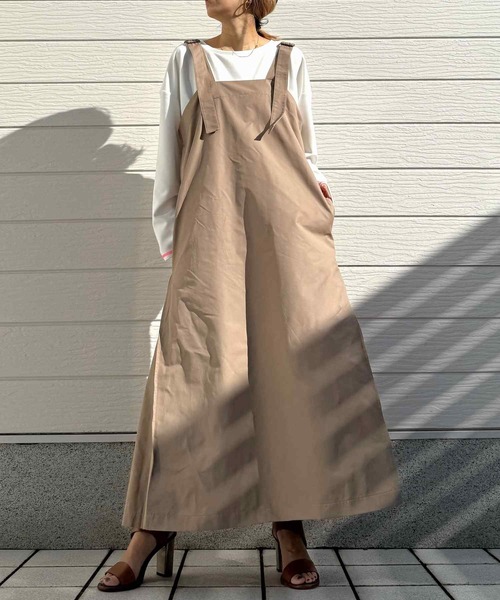 Q（キュー）の「バックリブドッキングプリーツワンピース（ワンピース・レディース・オリーブ/ベージュ・MEDIUM）」の18枚目の写真