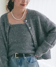La boutique BonBon | 【セットアップ可・きらきら女っぽコーデに】スパンコールモヘアカーディガン(カーディガン/ボレロ)