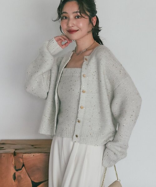 セール】【セットアップ可・きらきら女っぽコーデに】スパンコール