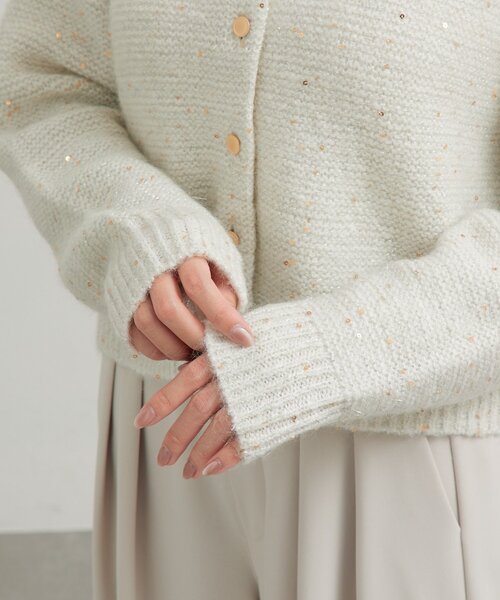 セットアップ可・きらきら女っぽコーデに】スパンコールモヘア