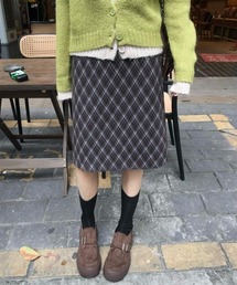 LAC-VERT（ラック・ヴェール）の「アーガイルチェック柄ミディスカート（スカート）」