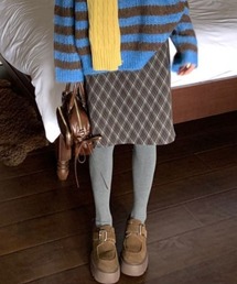 LAC-VERT（ラック・ヴェール）の「アーガイルチェック柄ミディスカート（スカート・レディース）」