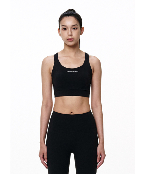 LIMELIGHT APPAREL(ライムライトアパレル)の「アスリットロゴスポーツブラVライン(ブラック/ホワイト)(チューブトップ・レディース・その他・SMALL/LARGE/MEDIUM)」の1枚目の写真