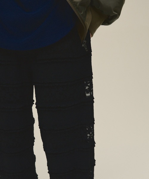 eL（エル）の「【eL】Jacquard Frill Pants/637553（その他パンツ・レディース・オフホワイト/ブラック・FREE）」の9枚目の写真