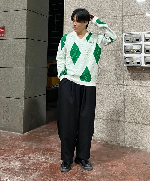 SELITIO(セレティオ)の「アーガイルVネックソフトニットグリーン(ニット/セーター・メンズ・グリーン・MEDIUM/LARGE/X-LARGE)」の7枚目の写真