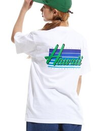 ハワイバックプリント半袖Tシャツホワイト