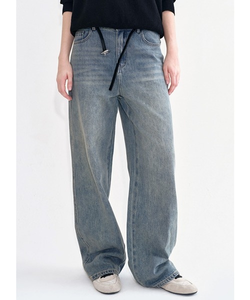 【Fano Studios】 加工ブーツカットデニムパンツ S ストレート ウォッシュドデニムパンツ FD25K052【Fano Studios