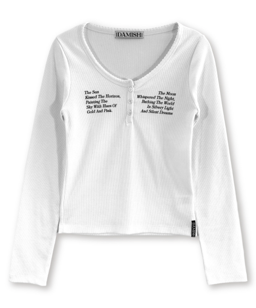 DAMISH(ダミシュ)の「サンアンドムーンボタンロングスリーブ_ホワイト(Tシャツ/カットソー・レディース・ホワイト・FREE)」の2枚目の写真