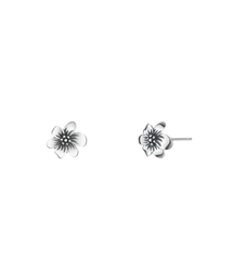 [silver925] corolla earrings-black silver