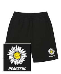 DAISY PEACEFUL LOGO スウェットハーフパンツ - ブラック