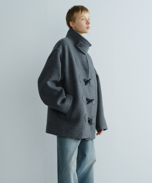 EN OR(エンオール)の「HIGH NECK WOOL DUFFLE COAT - DARK GREY(チェスターコート・レディース・その他・F)」の2枚目の写真